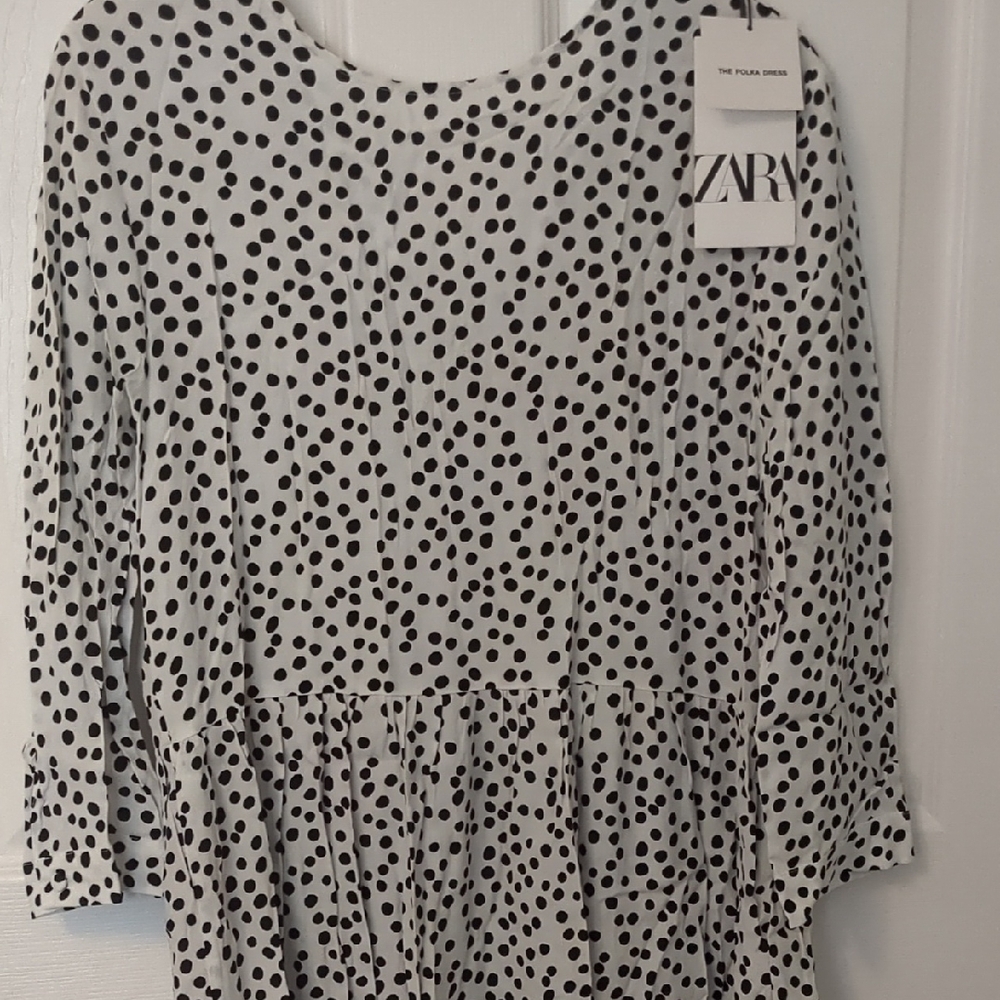 Zara Black and White Polka Dot Maxi Dress